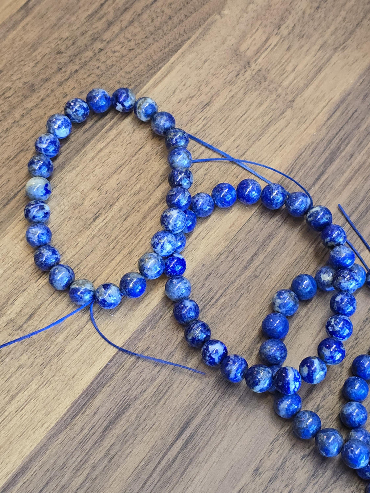 Lapis Lazuli | 8MM Crystal Bracelet | Intense Blue Metamorphic Rock with Pyrite | The Royalty Stone | Deep Navy Blue and Silver touches