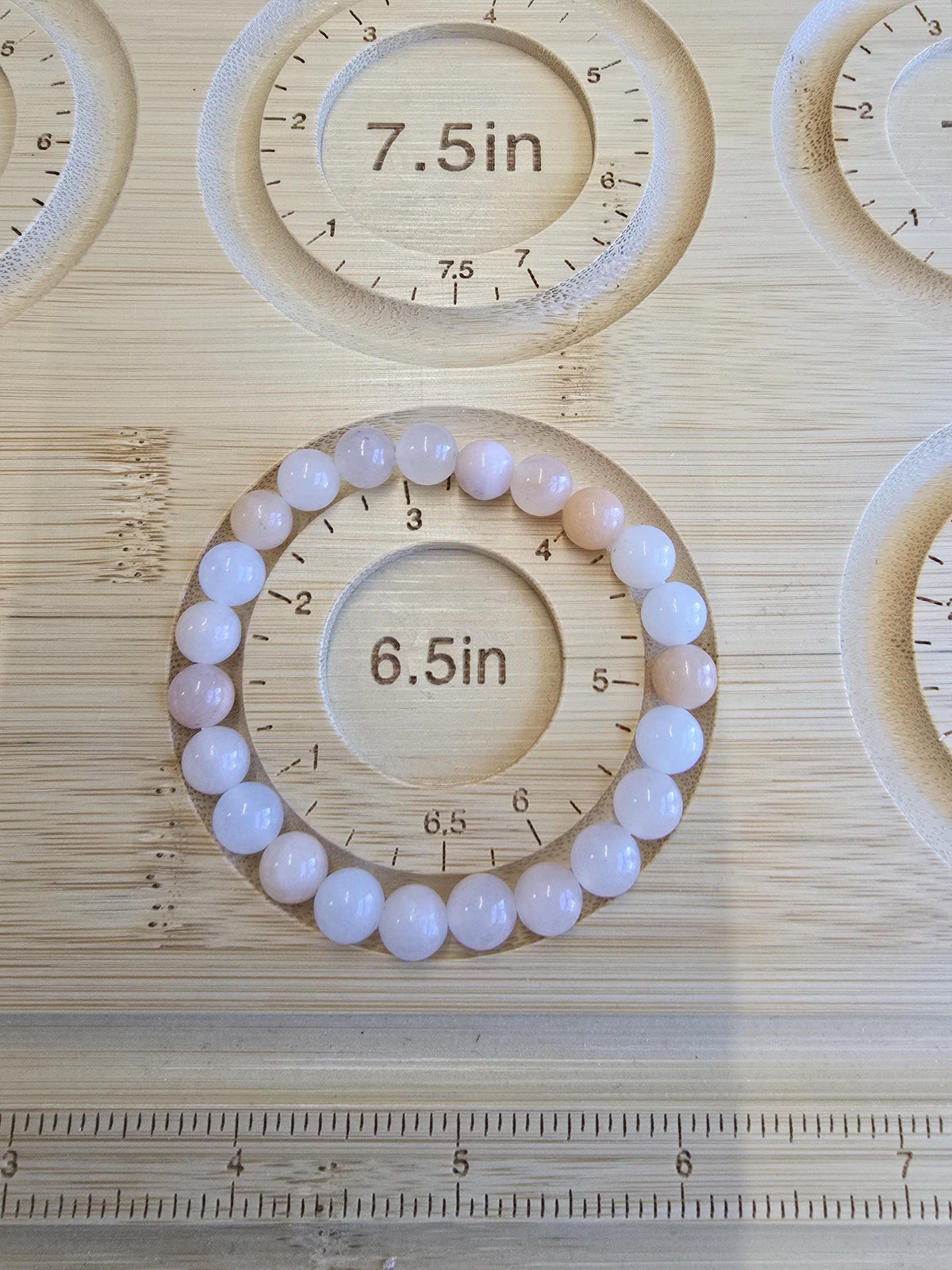 Peach Aventurine Bracelet: 8MM Pink Crystal Beads, Spring Fashion