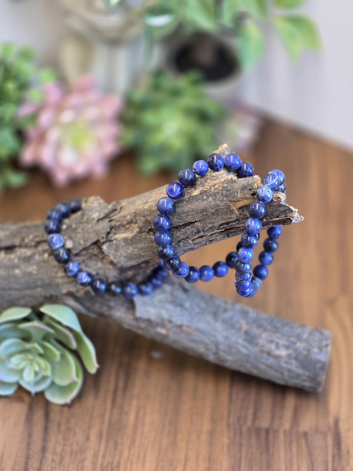 Dark Blue Sodalite Bracelet: 8MM Crystal Jewelry