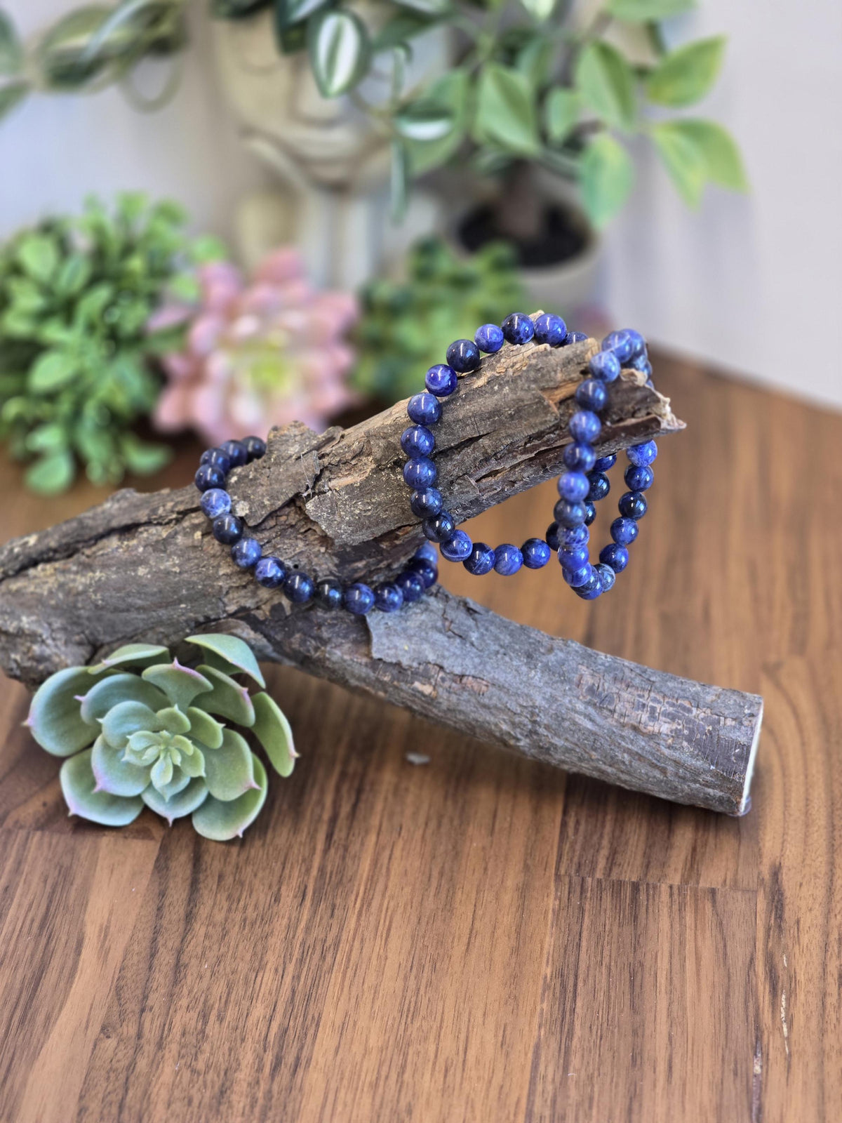 Dark Blue Sodalite Bracelet: 8MM Crystal Jewelry