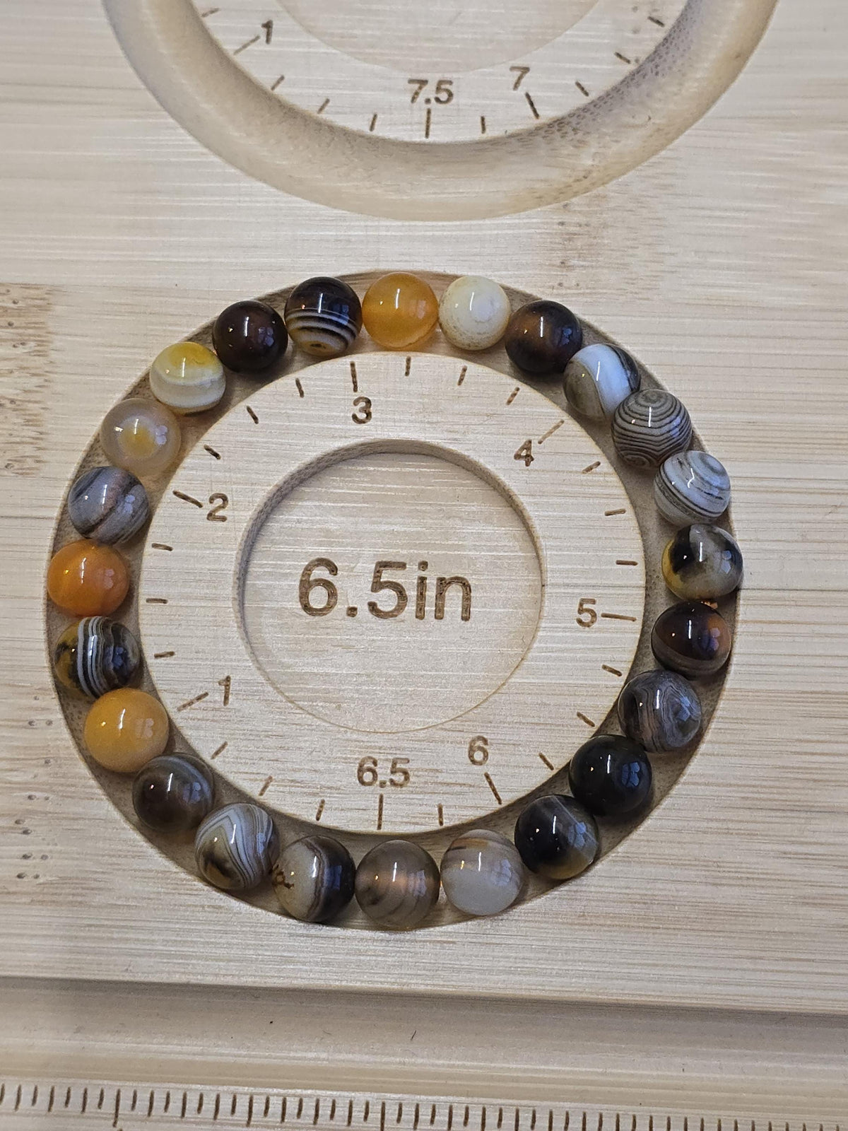 Bumblebee Banded Agate: 8MM Crystal Beaded Bracelet for Bee Lovers, Unique Halloween Accessories | Gift for men or Columbus Crew Fans