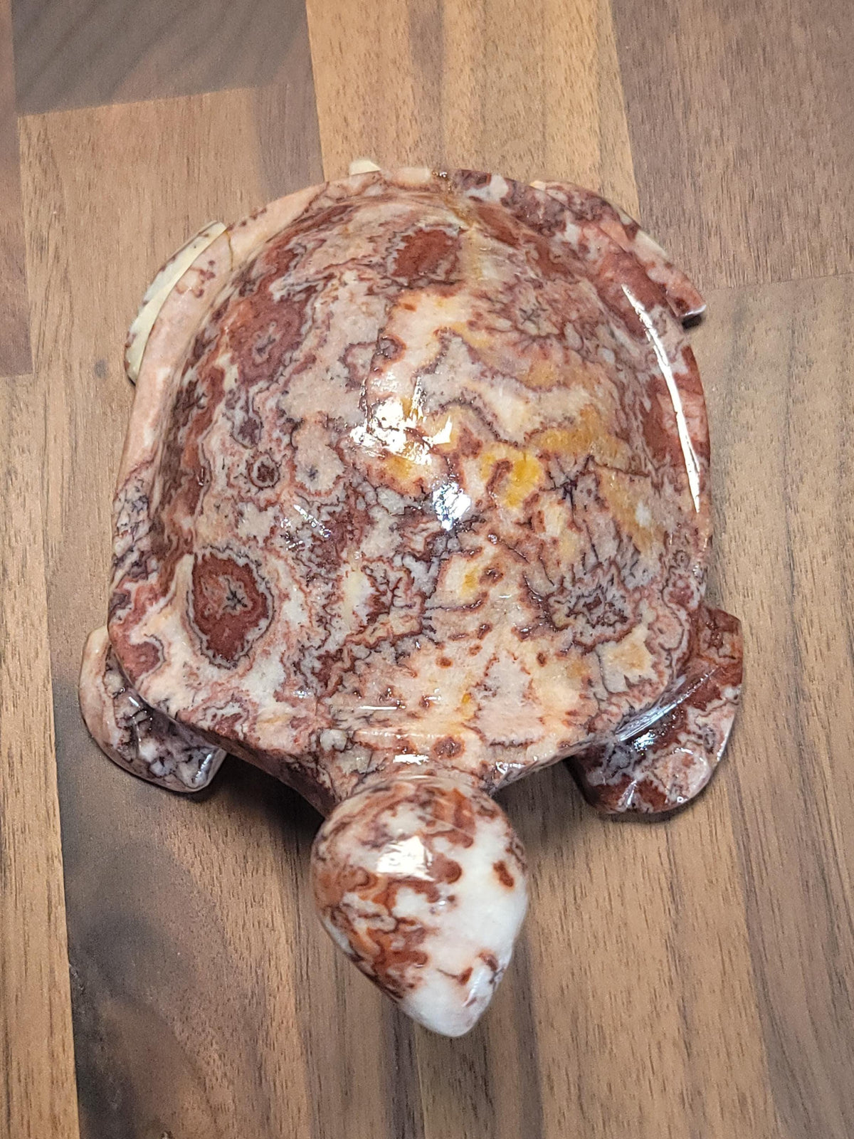 Pretty Pink Crazy Lace Turtle | C | Large Red Banded Mexico Agate Tortoise | Cute Crystal Pet for Unique Birthday Gift or Valentine