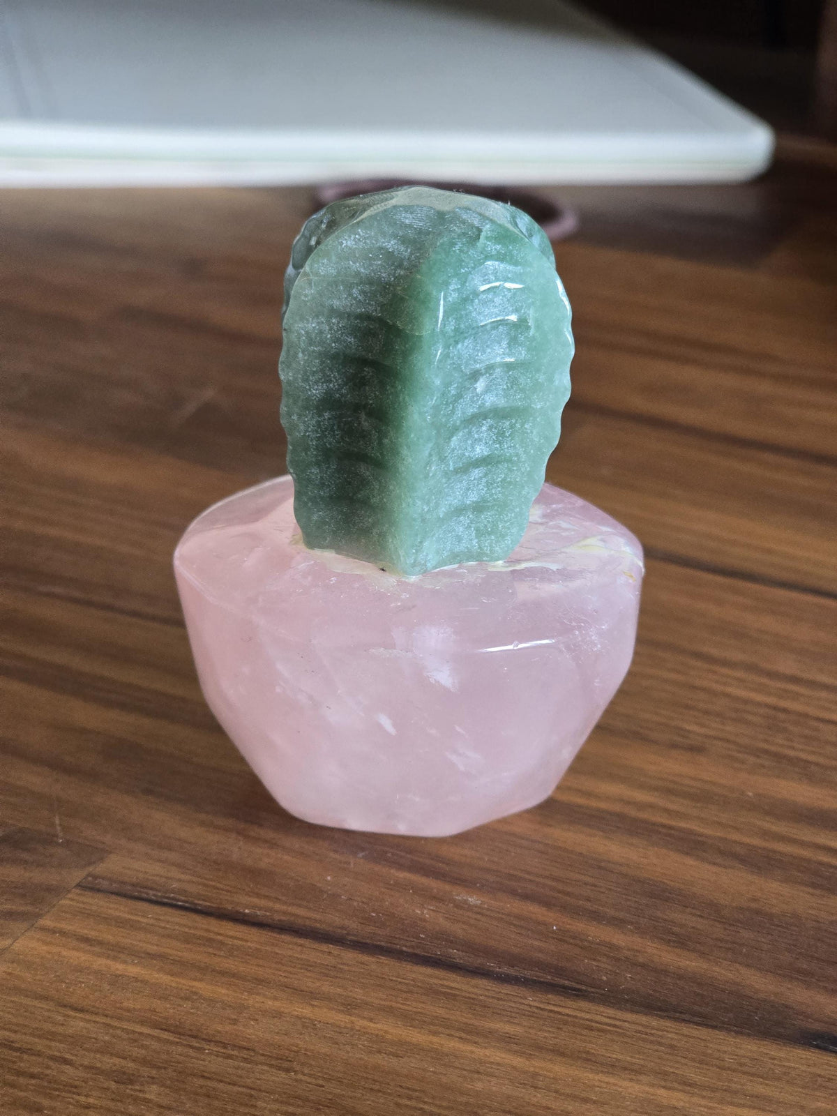 Rose Quartz Crystal Cactus | Pink Flower Pot & Desert Insprired Spiky Green Cacti Plant | Cute Gift for Mother's Day or Sedona Loving Friend