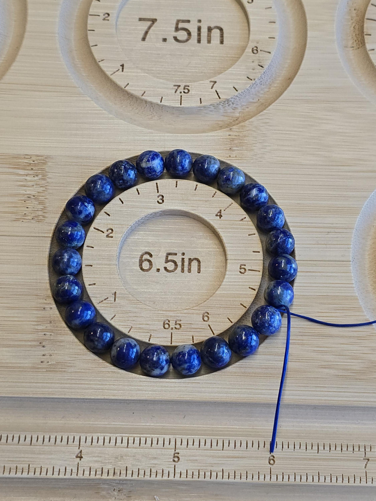 Lapis Lazuli | 8MM Crystal Bracelet | Intense Blue Metamorphic Rock with Pyrite | The Royalty Stone | Deep Navy Blue and Silver touches