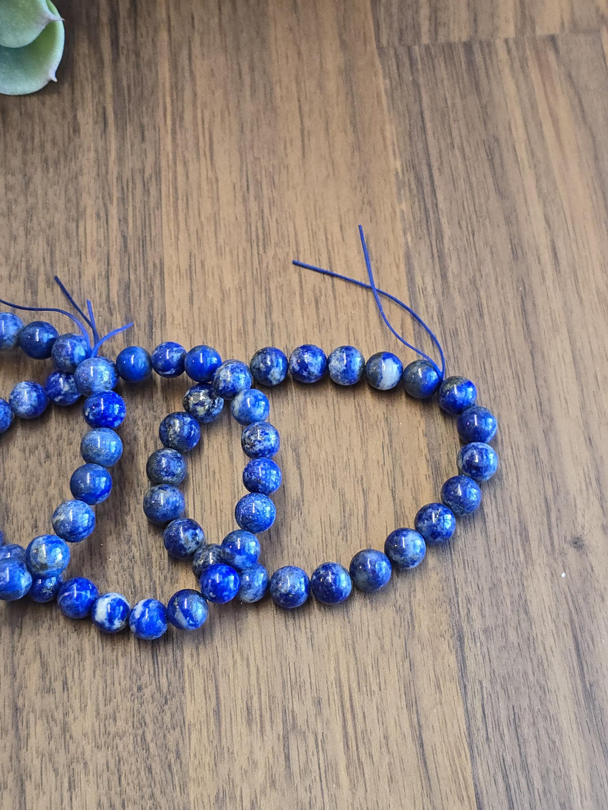 Lapis Lazuli | 8MM Crystal Bracelet | Intense Blue Metamorphic Rock with Pyrite | The Royalty Stone | Deep Navy Blue and Silver touches