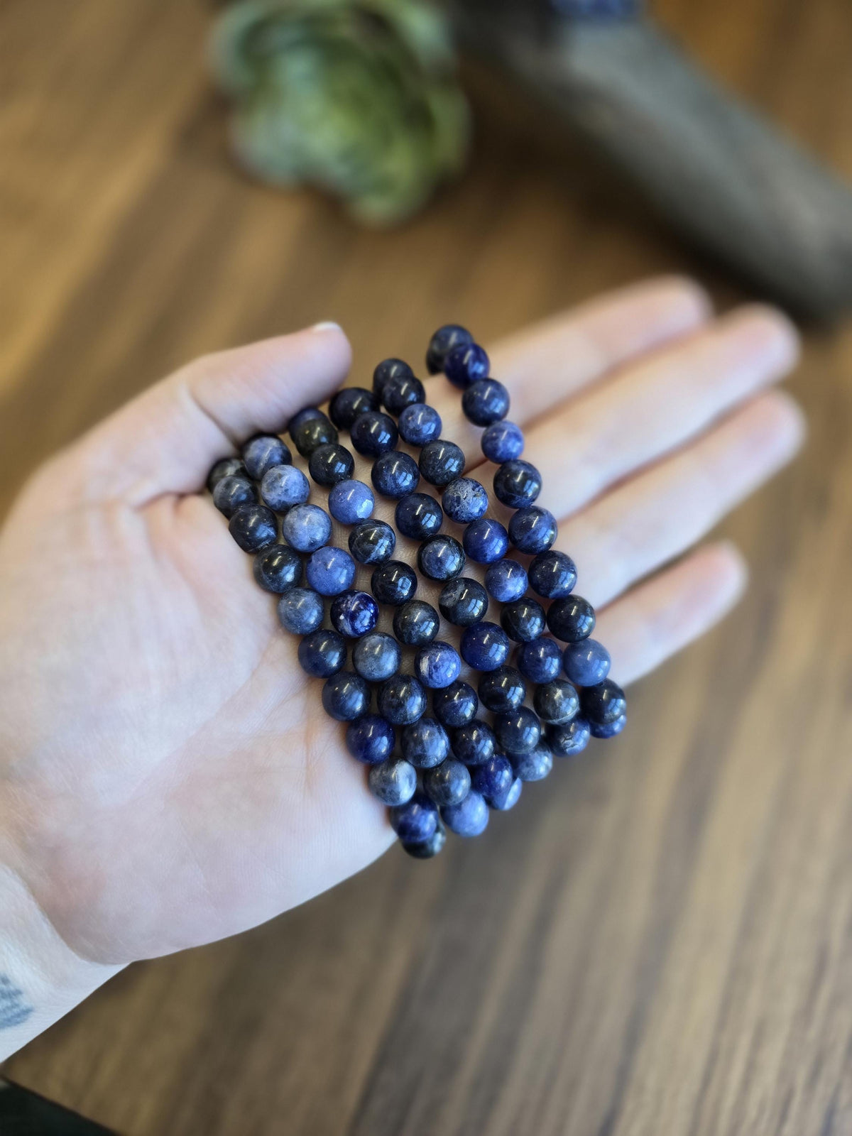 Dark Blue Sodalite Bracelet: 8MM Crystal Jewelry