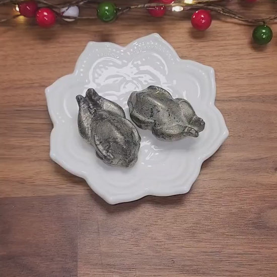 Turkey Crystal Sculpture: Holiday Gag Gift (Pyrite, Thanksgiving)