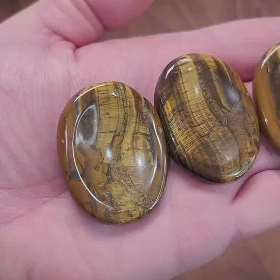 Tiger Eye Worry Stone - Polished Pocket Crystal for Calm