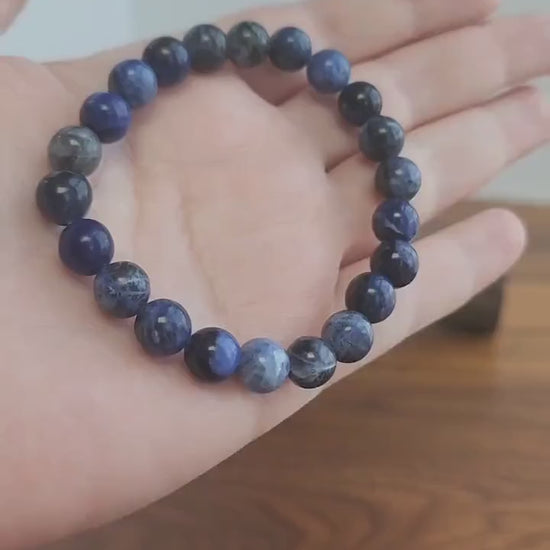 Dark Blue Sodalite Bracelet: 8MM Crystal Jewelry