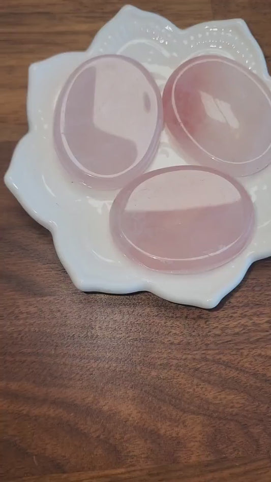 Rose Quartz Worry Stone: Pink Pocket Crystal, ADHD Fidget (1.77")