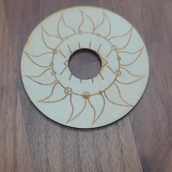 Crystal Sphere Stand: Sun Etched White Wood (Small Display)