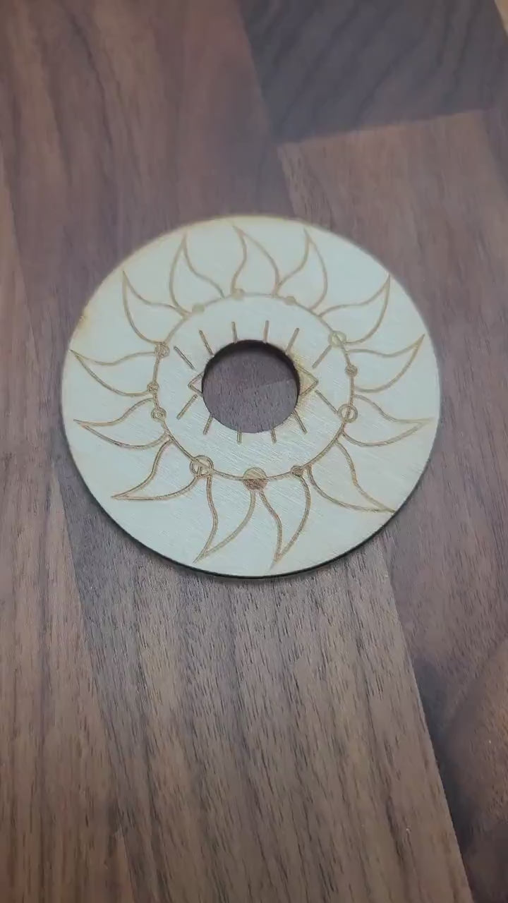 Crystal Sphere Stand: Sun Etched White Wood (Small Display)