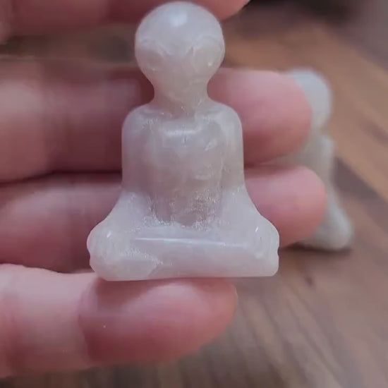 Alien Crystal Sculpture: Rose Quartz Pink and White - Unique Carving