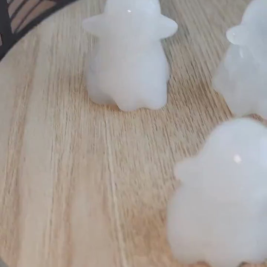 Clear Quartz Crystal Ghost Carving: Halloween Phantom, Intuitively Chosen