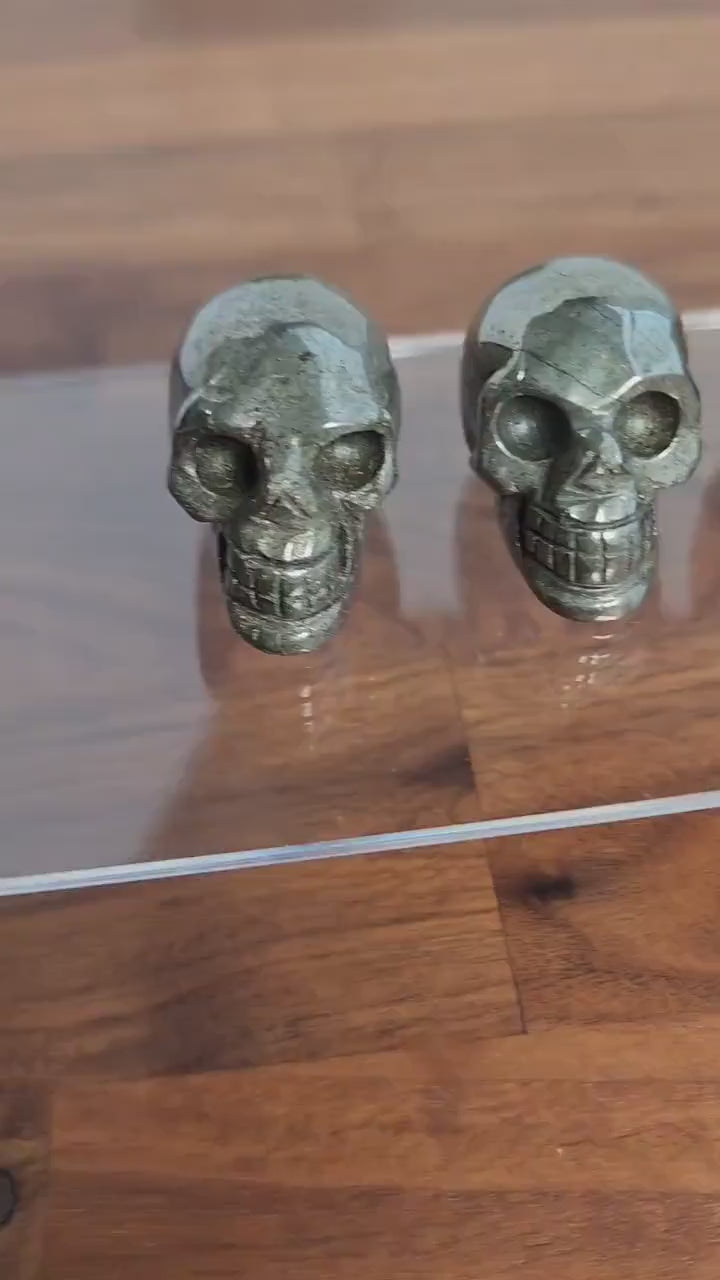 Pyrite Skull | Fool's Gold Skull Carving | High Quality Pyrite Skeleton Head | Intuitivly Chosen