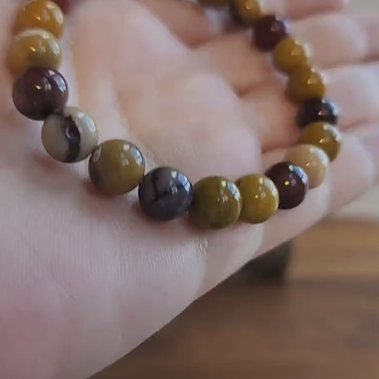 8MM Mookite Crystal Bracelet: Colorful Gemstone Beads