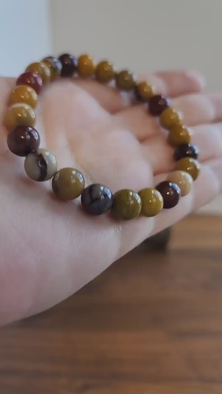 8MM Mookite Crystal Bracelet: Colorful Gemstone Beads