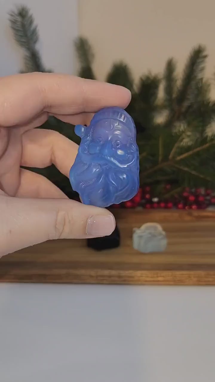 Santa Claus Crystal: Opalite, Obsidian, Fluorite Holiday Pocket Stone