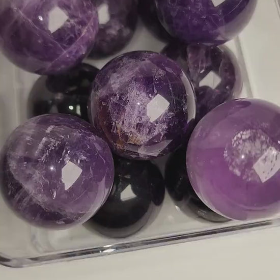 Deep Purple Amethyst Sphere | Dark Ame Crystal Ball | Medium Size | Halloween Decor | Teen Gift |Intuitively Chosen