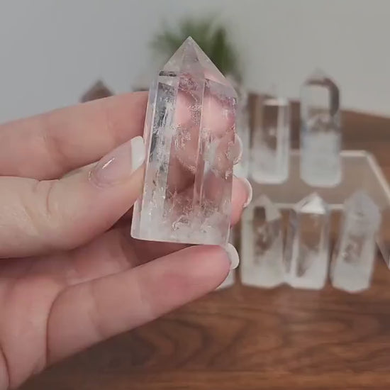 Clear Quartz Mini Towers | Clear Obelisk Points | Small Tower | Some with Rainbows | Intuitively Chosen