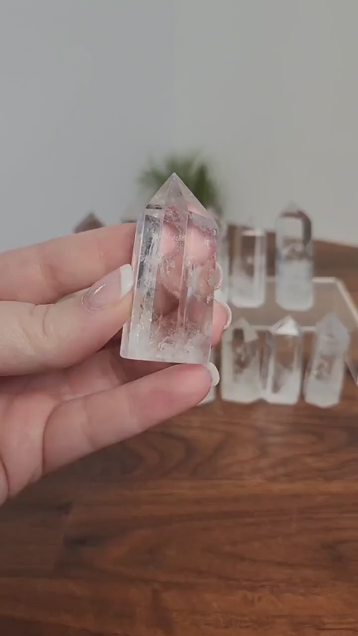 Clear Quartz Mini Towers | Clear Obelisk Points | Small Tower | Some with Rainbows | Intuitively Chosen