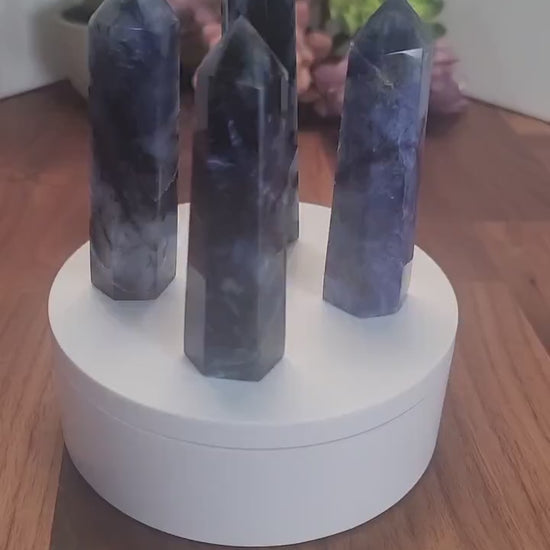 Dark Blue Afghanite Crystal Tower: Spiritual Decor (3.5 Inches)