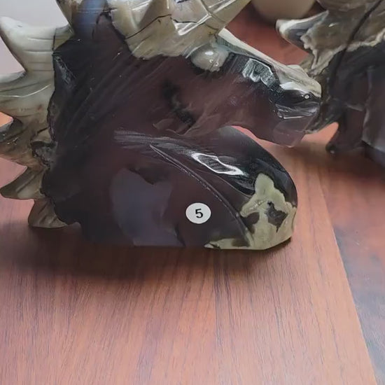 Volcano Agate Unicorn Crystal Carving UV Reactive