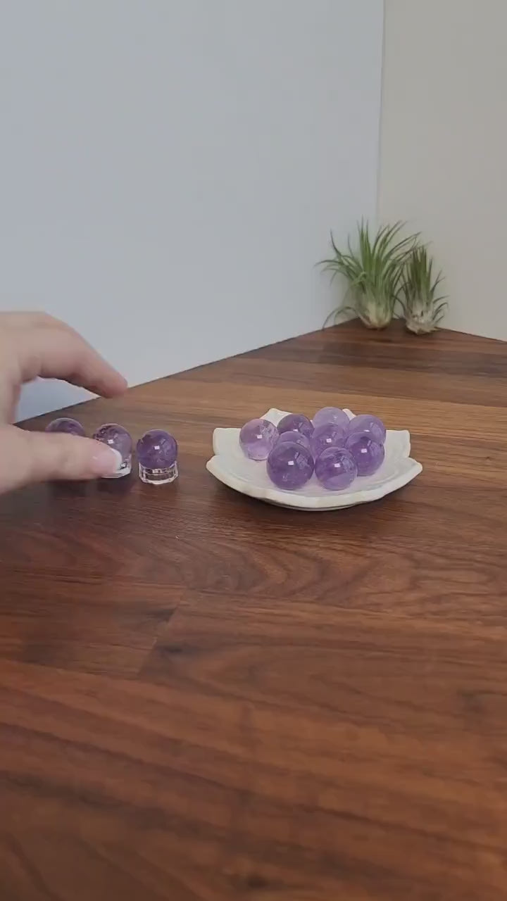Mini Amethyst Sphere | 20MM | Sparkling Purple Crystal Ball | Small Gem Collection | Intuitively Chosen