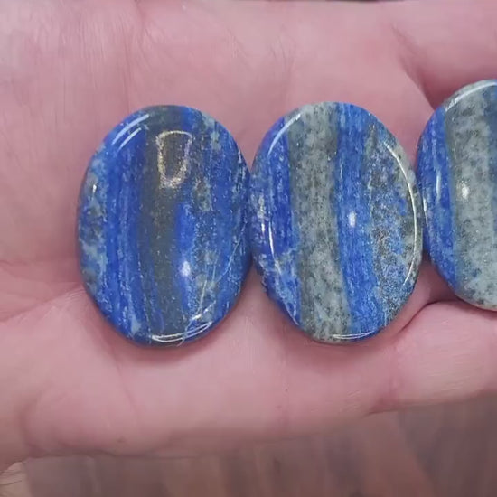 Lapis Lazuli Worry Stone: ADHD Fidget Pocket Crystal (1.9")
