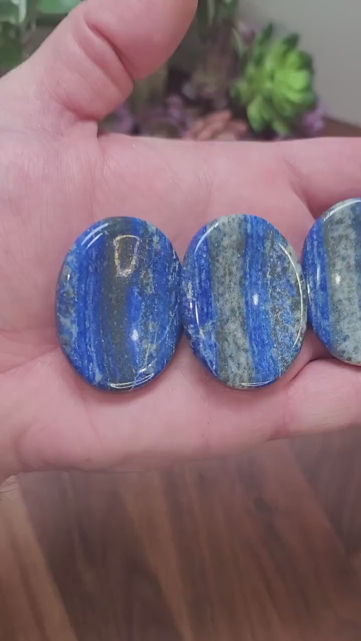 Lapis Lazuli Worry Stone: ADHD Fidget Pocket Crystal (1.9")