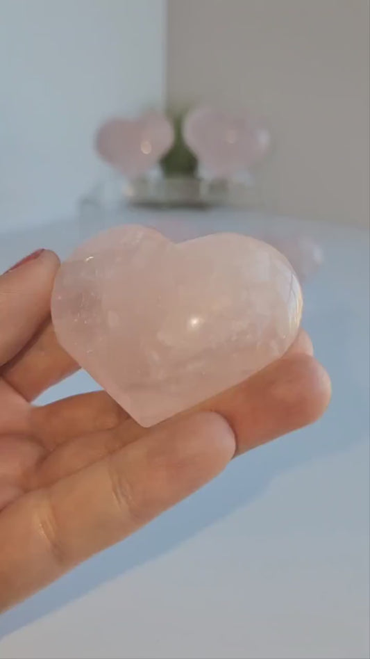 Rose Quartz Heart Carving | Light Pink Crystal Heart | Puffy Valentine's Heart |  Intuitively Chosen for you!