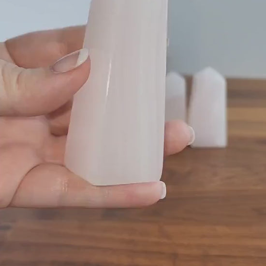 Pink Mangano Calcite Tower Point | Intuitively Chosen