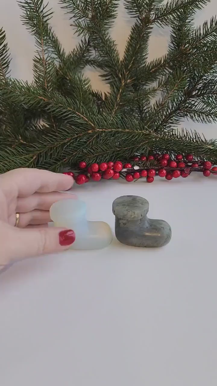 Crystal Christmas Stocking | Labradorite & Oplaite | Small | Holiday Crystals | Santa Boots |  | Choose Your Crystal
