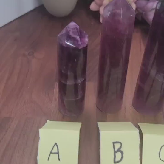 Fluorite Crystal Tower: Purple and Clear Stone (3-5 Inch Size)