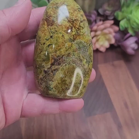 Green Opal Crystal Carving: Natural Free Form (One Available)