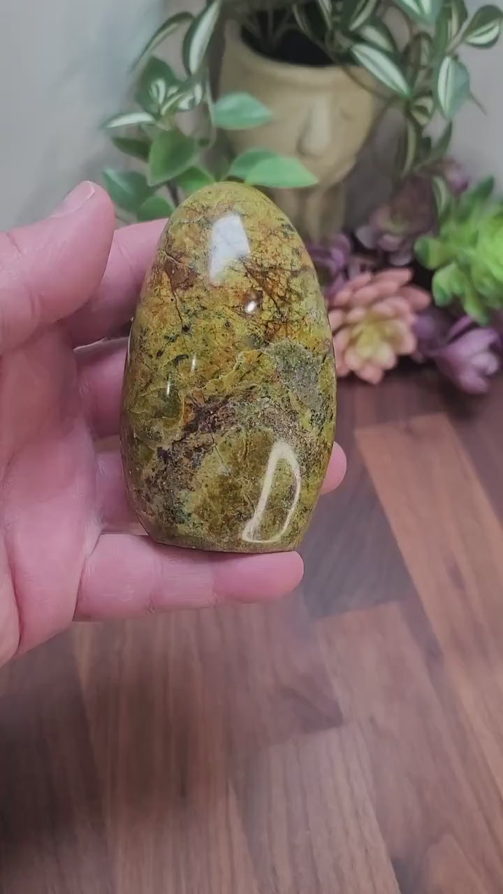Green Opal Crystal Carving: Natural Free Form (One Available)