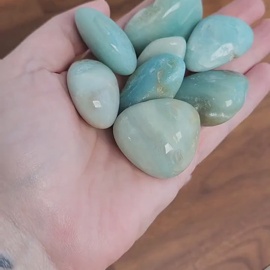 Amazonite Tumble: Medium Teal Crystal, Beachy Ocean Mix