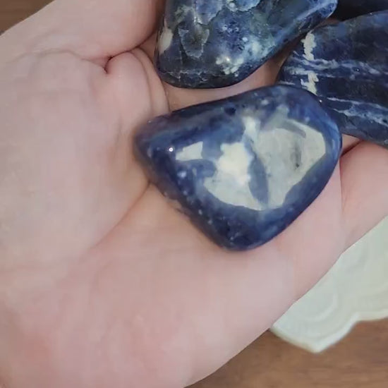 Sodalite Tumbles | Large | Mermaid Crystal Confetti Add On | Ocean Mix | Bright Royal Blue Tumble | Intuitively Chosen