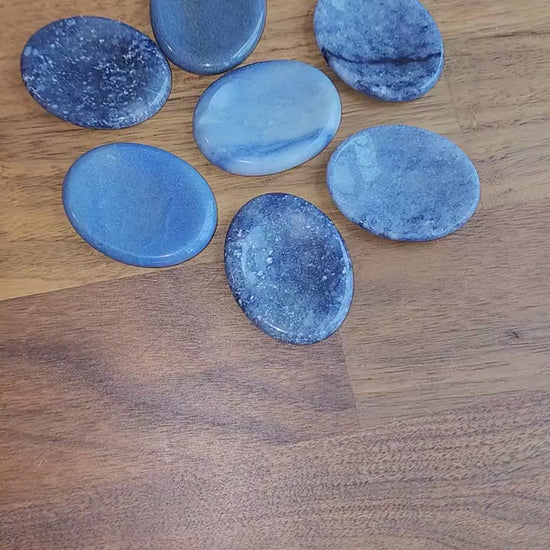 Blue Aventurine Worry Stone: ADHD Fidget, Calming Crystal