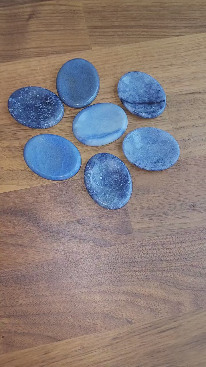 Blue Aventurine Worry Stone: ADHD Fidget, Calming Crystal