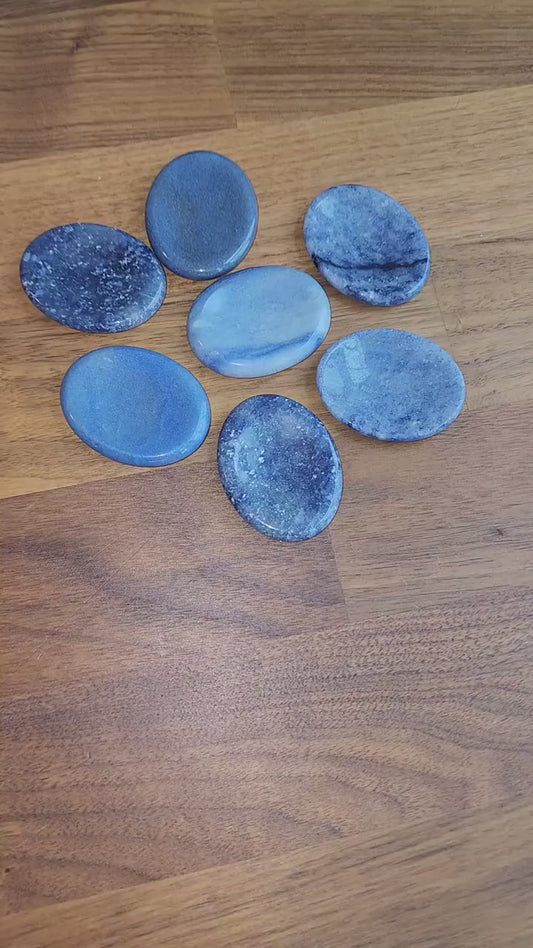 Blue Aventurine Worry Stone: ADHD Fidget, Calming Crystal