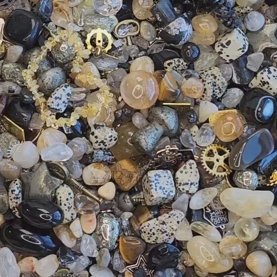 Crystal Confetti Scoop: Gold, Citrine, Obsidian, Quartz Mix