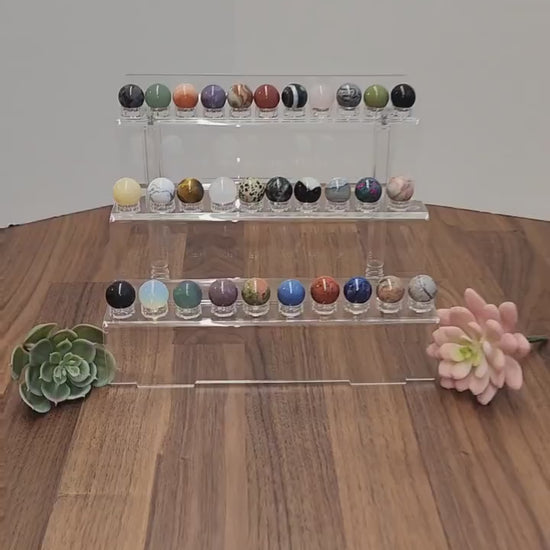 Mini Crystal Balls | 20mm Stone Sphere | Small Gem Cutecore Collection | Desk or Shelf Decor Gift | Witchy Altar, Healing Grid, Fish Tank