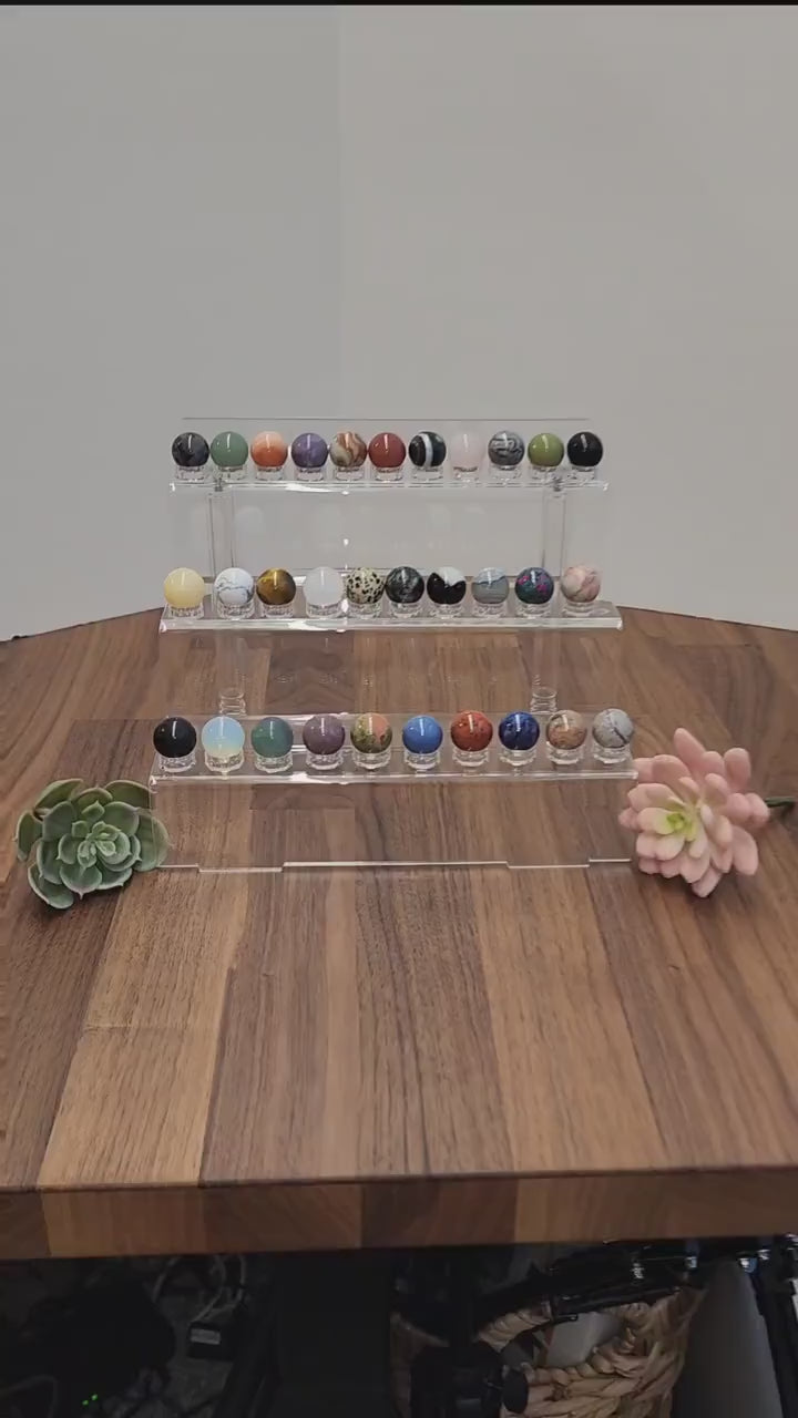 Mini Crystal Balls | 20mm Stone Sphere | Small Gem Cutecore Collection | Desk or Shelf Decor Gift | Witchy Altar, Healing Grid, Fish Tank