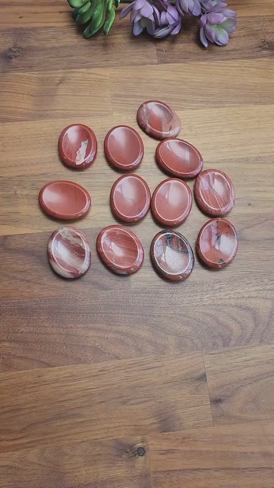 Worry Stone: Red Jasper Crystal for Calm and Focus (1.77")