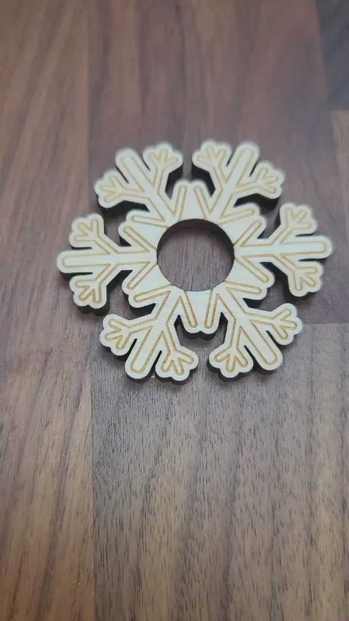 Snowflake Wood Sphere Stand - Display for Crystals and Orbs