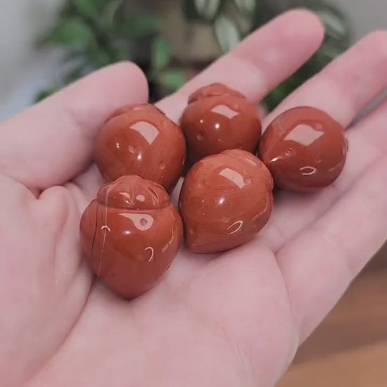 Red Jasper & Rose Quartz Crystal Strawberry Carving: Intuitively Chosen