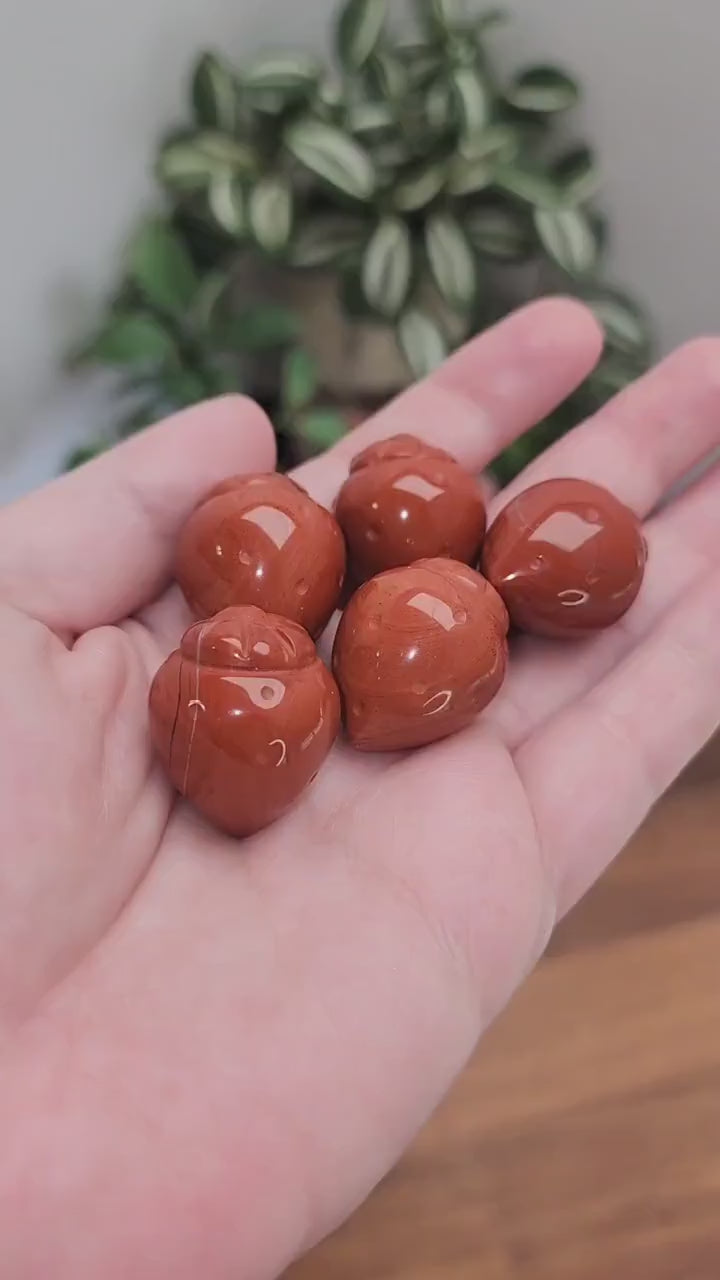 Red Jasper & Rose Quartz Crystal Strawberry Carving: Intuitively Chosen
