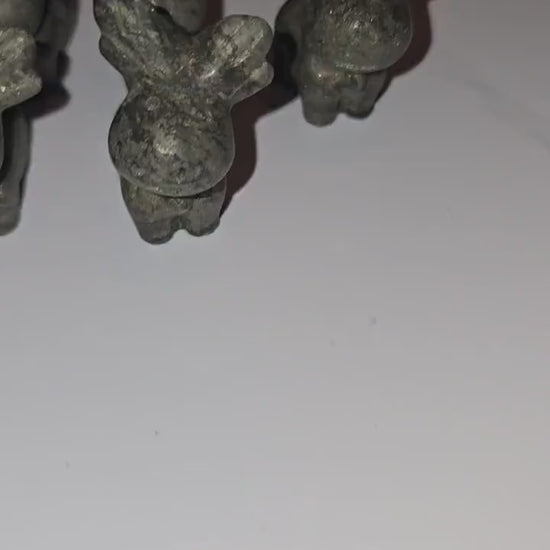 Pyrite Crystal Reindeer: Holiday Christmas Village Accent