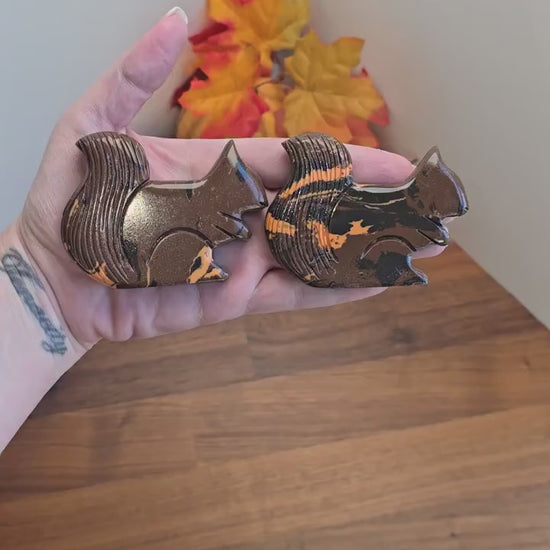 Brown Jasper Crystal Squirrel: Autumn Fall Decor (3 Inch)